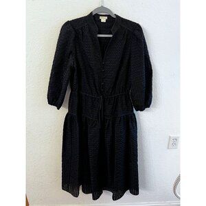 Shoshanna Teagan jet black tiered Aline stitched midi dress women size 10